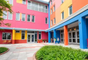 Exterior view of Global Prep Academy's new middle school building