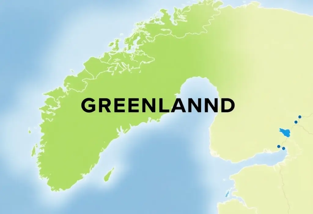 Map of Greenland highlighting its strategic location