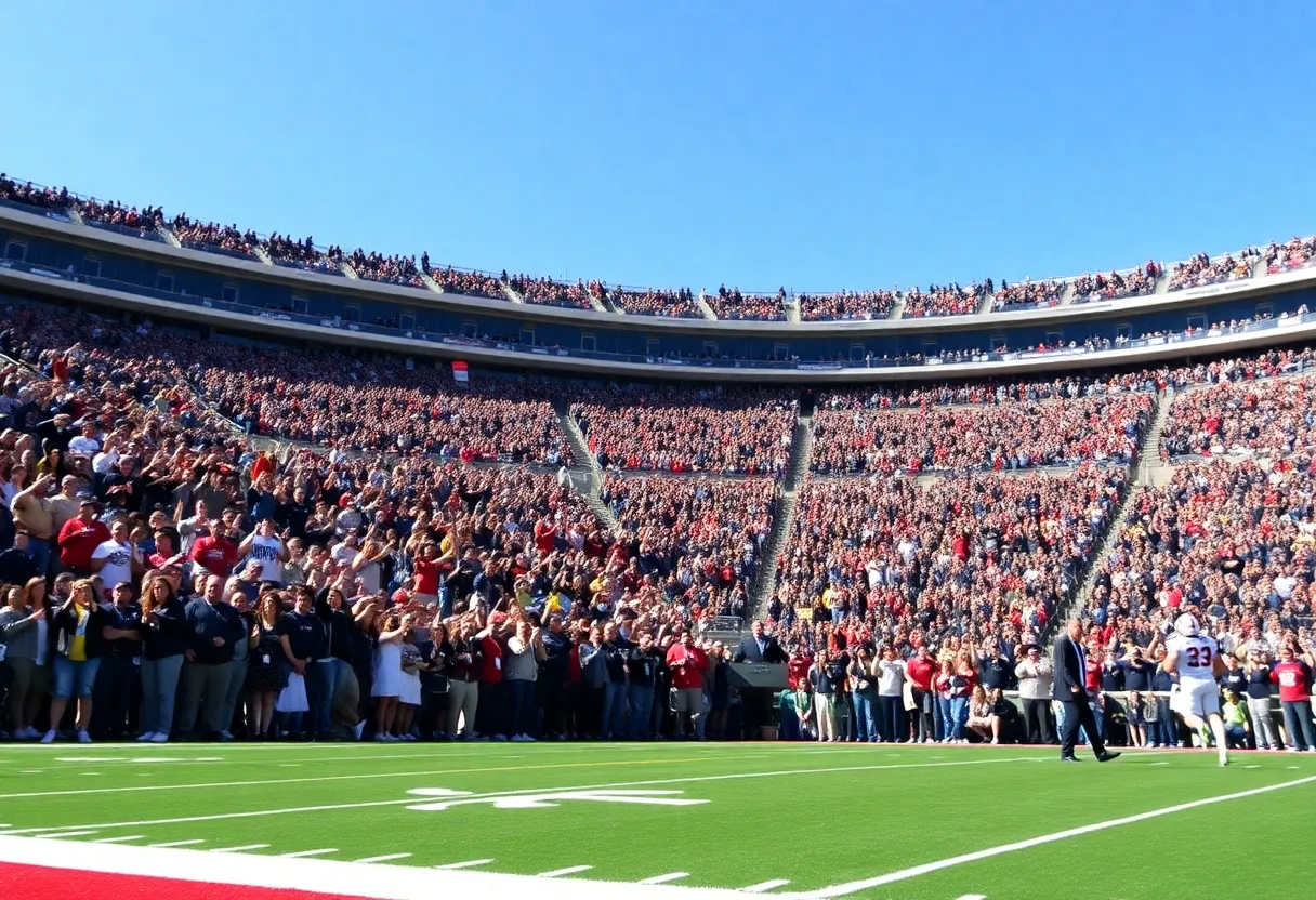 Excited crowd at a Hall of Fame ceremony