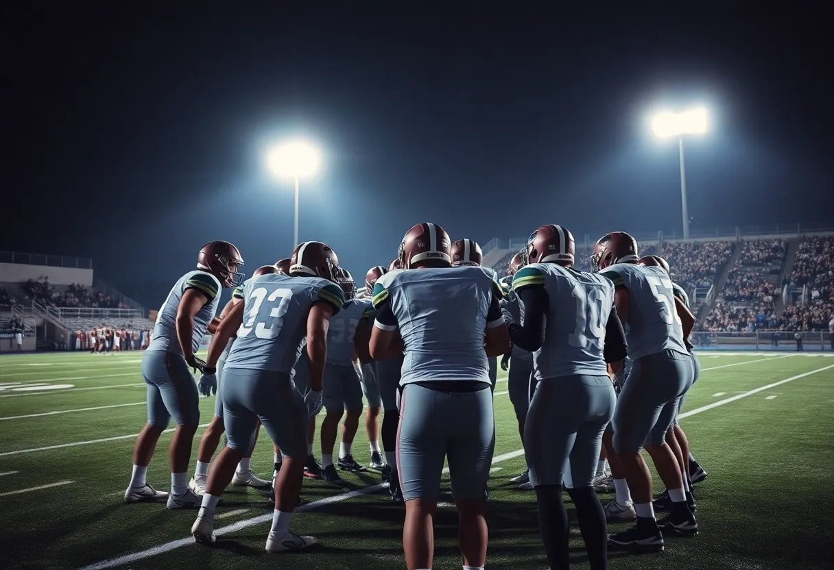 Houston Texans players strategizing on defense