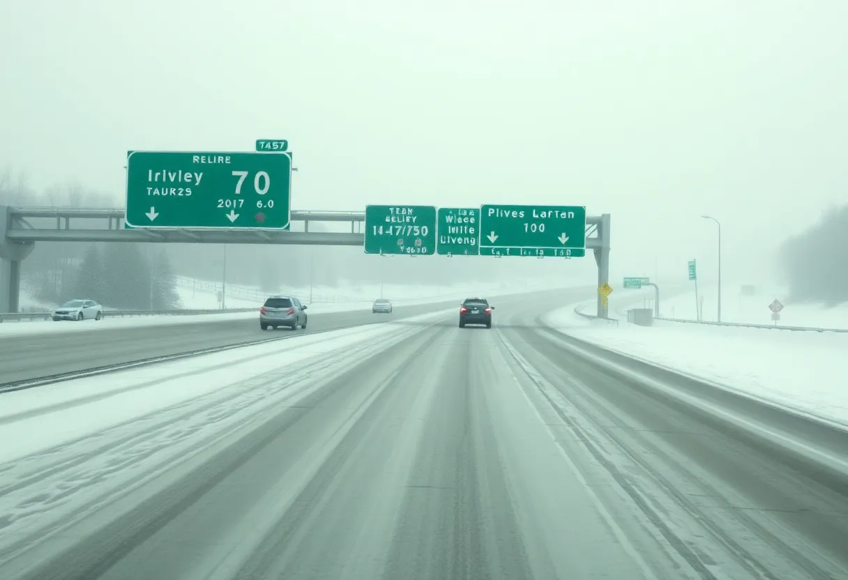 I-70 westbound in Indianapolis after reopening post-closure