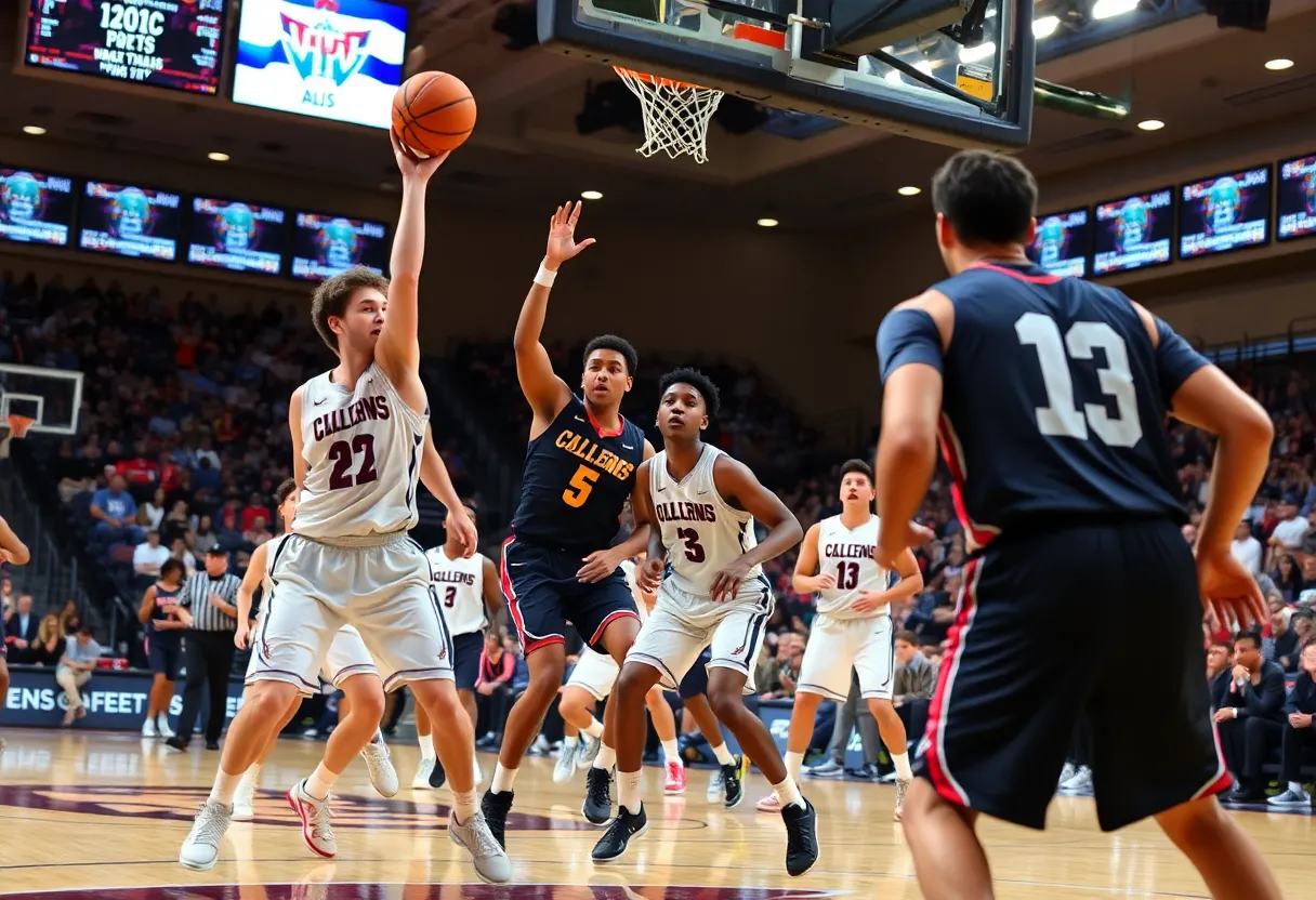 Illinois basketball players in a game against Purdue