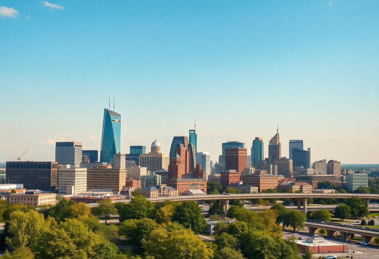 A vibrant view of Indiana's skyline highlighting economic development.