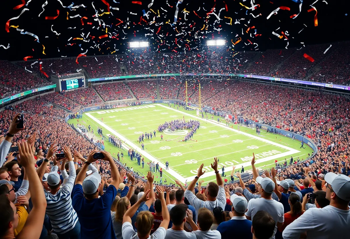 Celebration of the Indiana Hoosiers winning the national championship