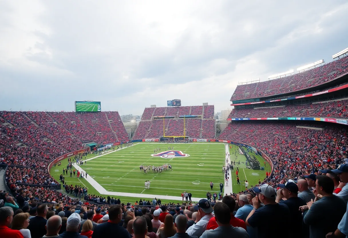 Fans cheering at the Indiana Hoosiers vs Miami Hurricanes Championship game
