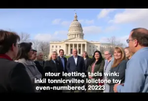 Community members discussing municipal elections in Indiana