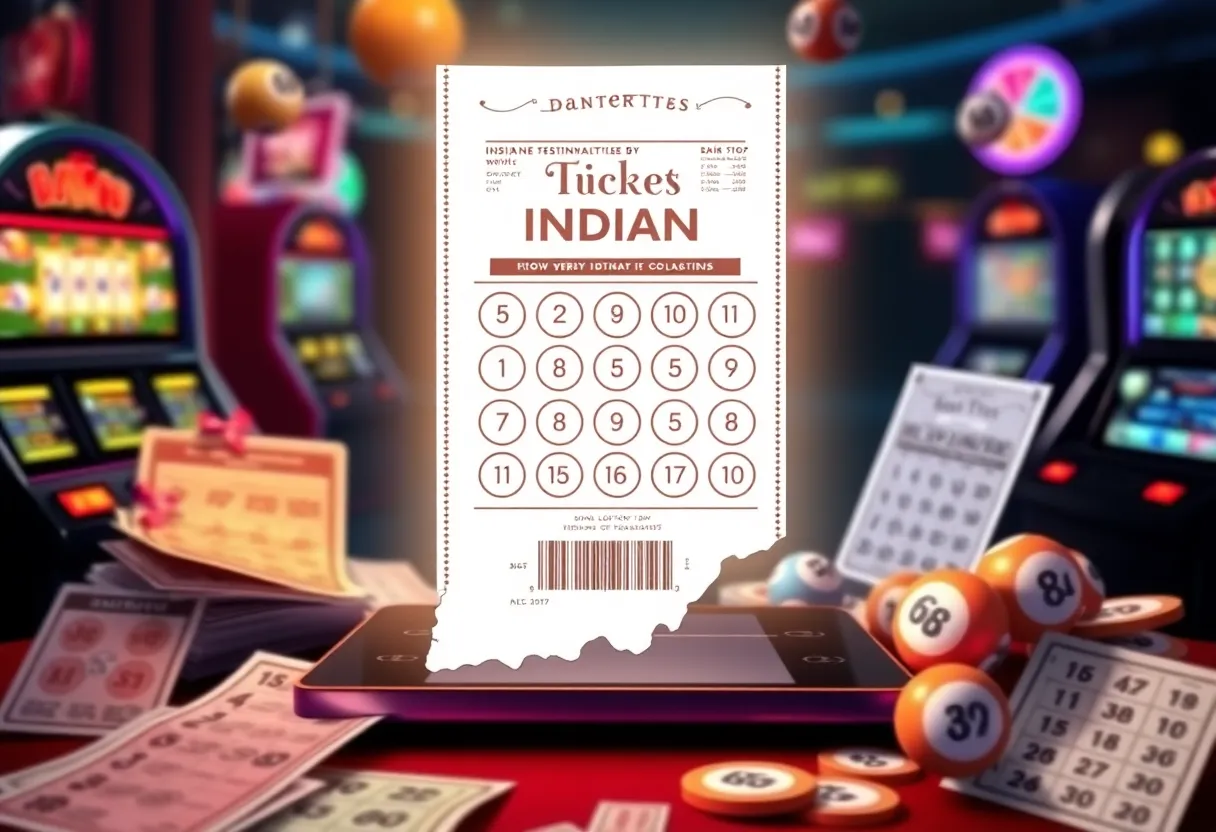 Illustration depicting online lottery sales with gaming elements