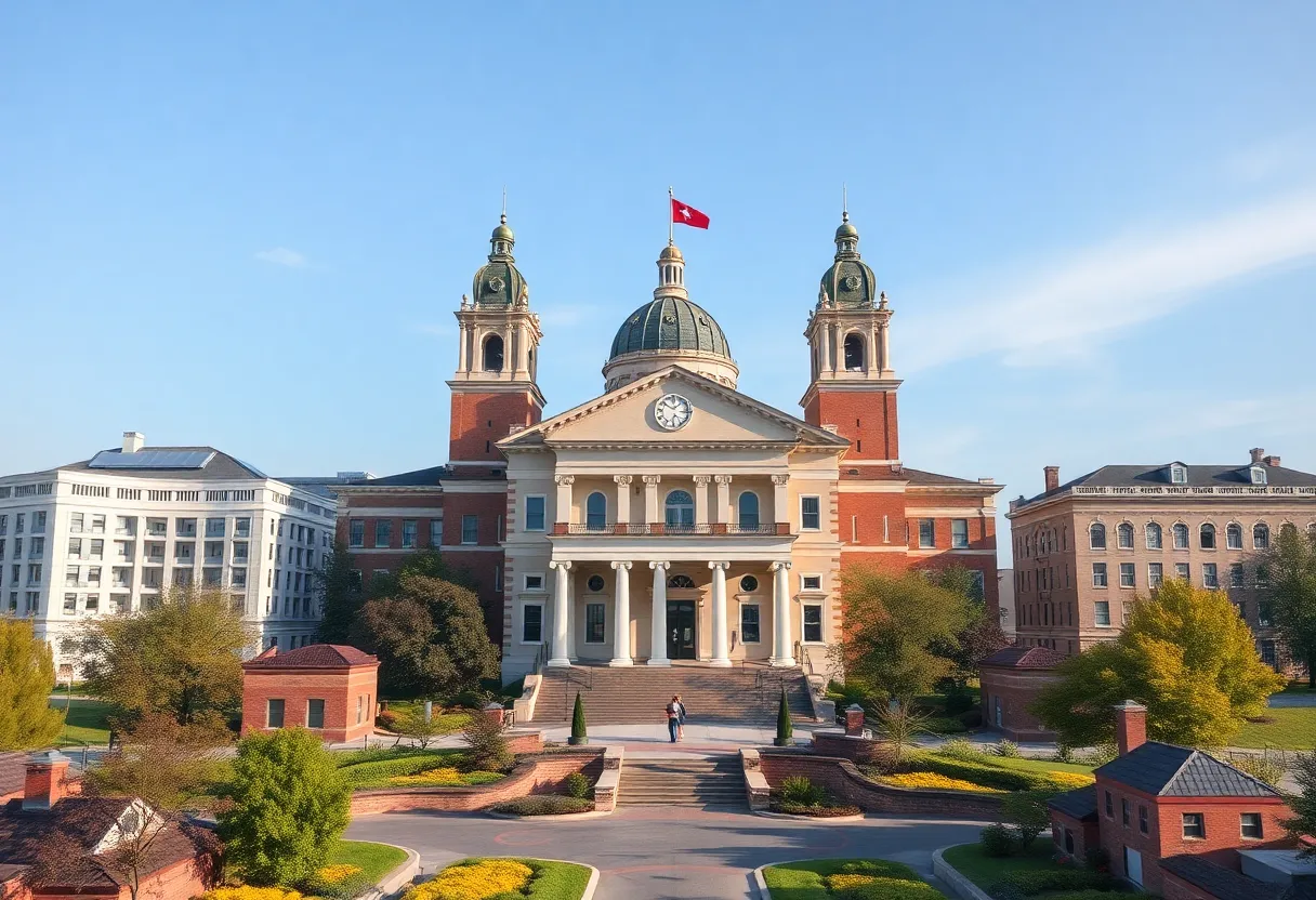 Illustration of township governments merging with community engagement