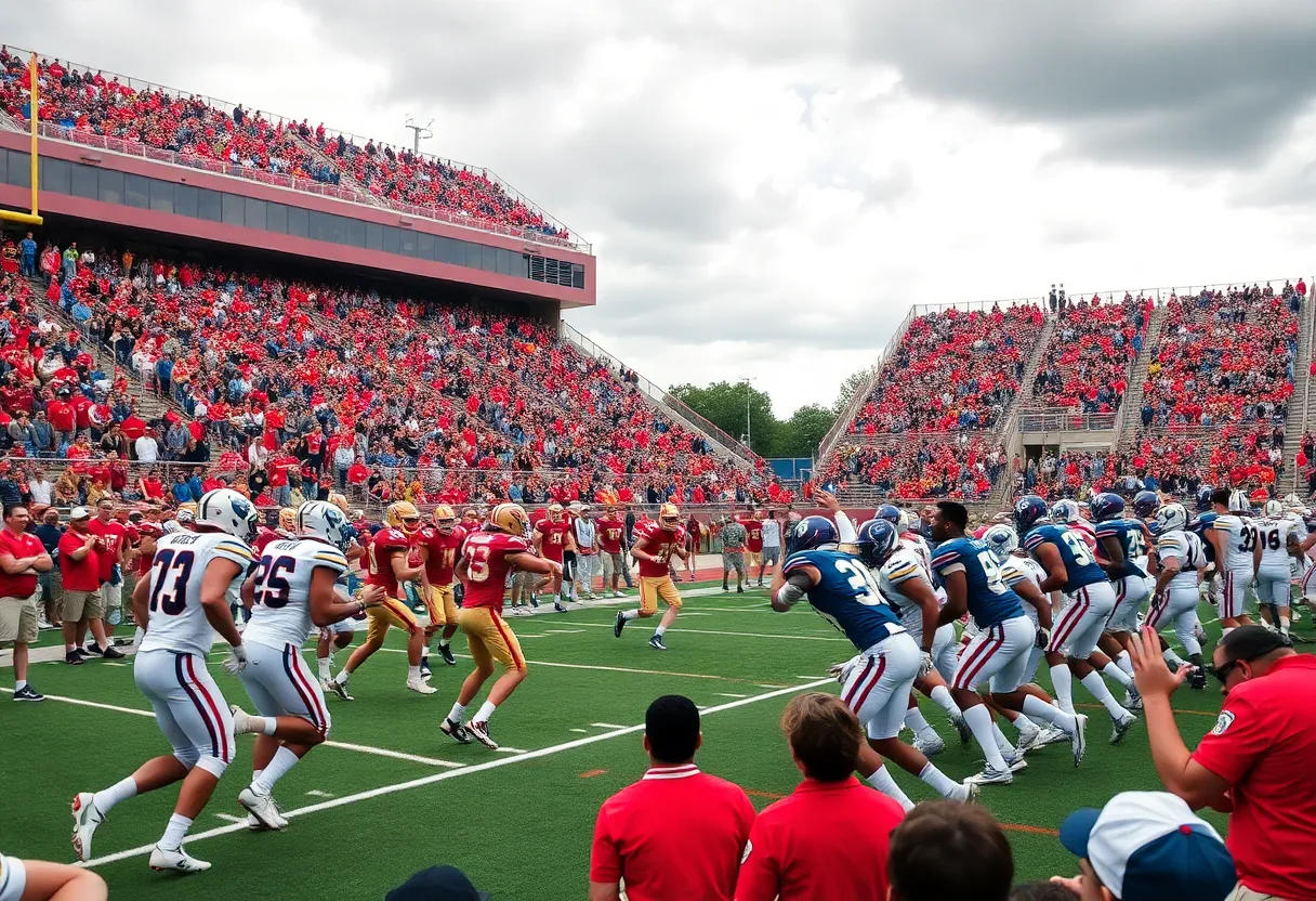 Indiana and Miami players competing during the College Football Playoff Championship