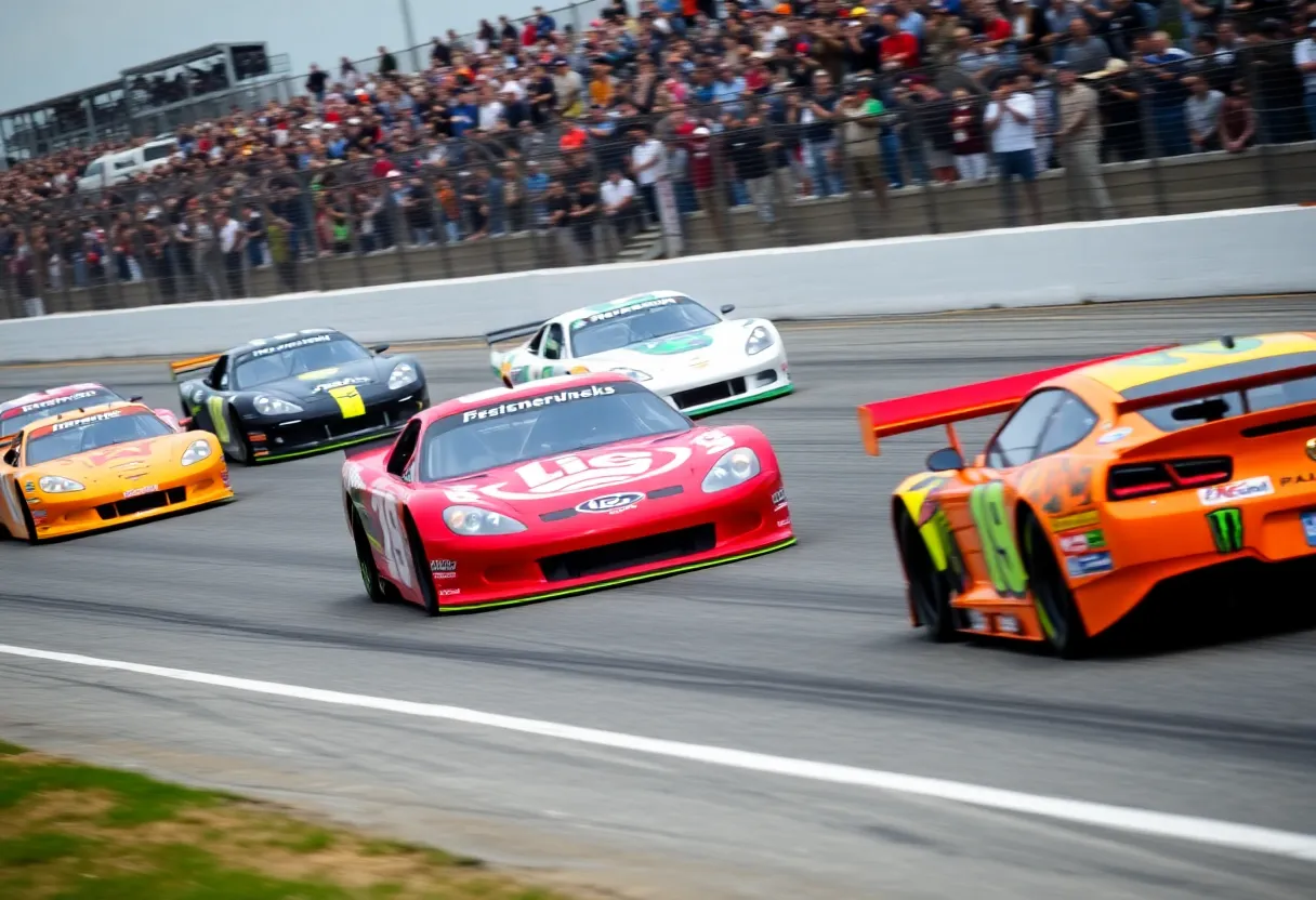 High-speed racing action at the Indianapolis 500