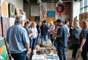 A community gathering showcasing local artists and art in Indianapolis