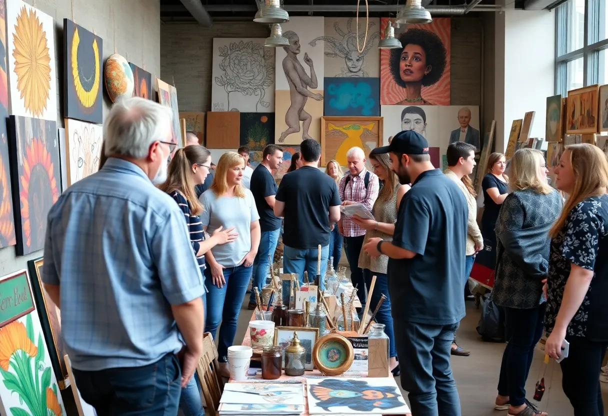 A community gathering showcasing local artists and art in Indianapolis
