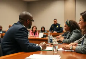 City council members discussing police oversight