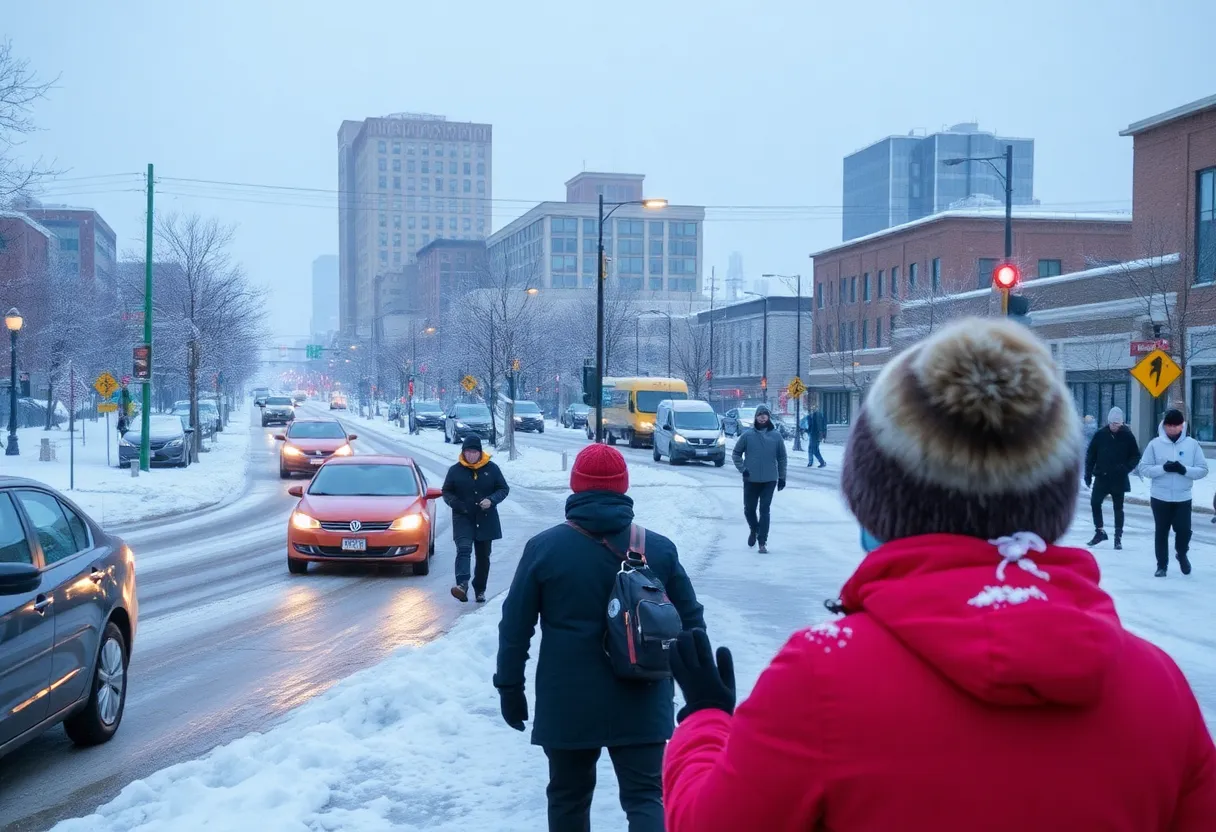 Indianapolis covered in snow during record cold temperatures