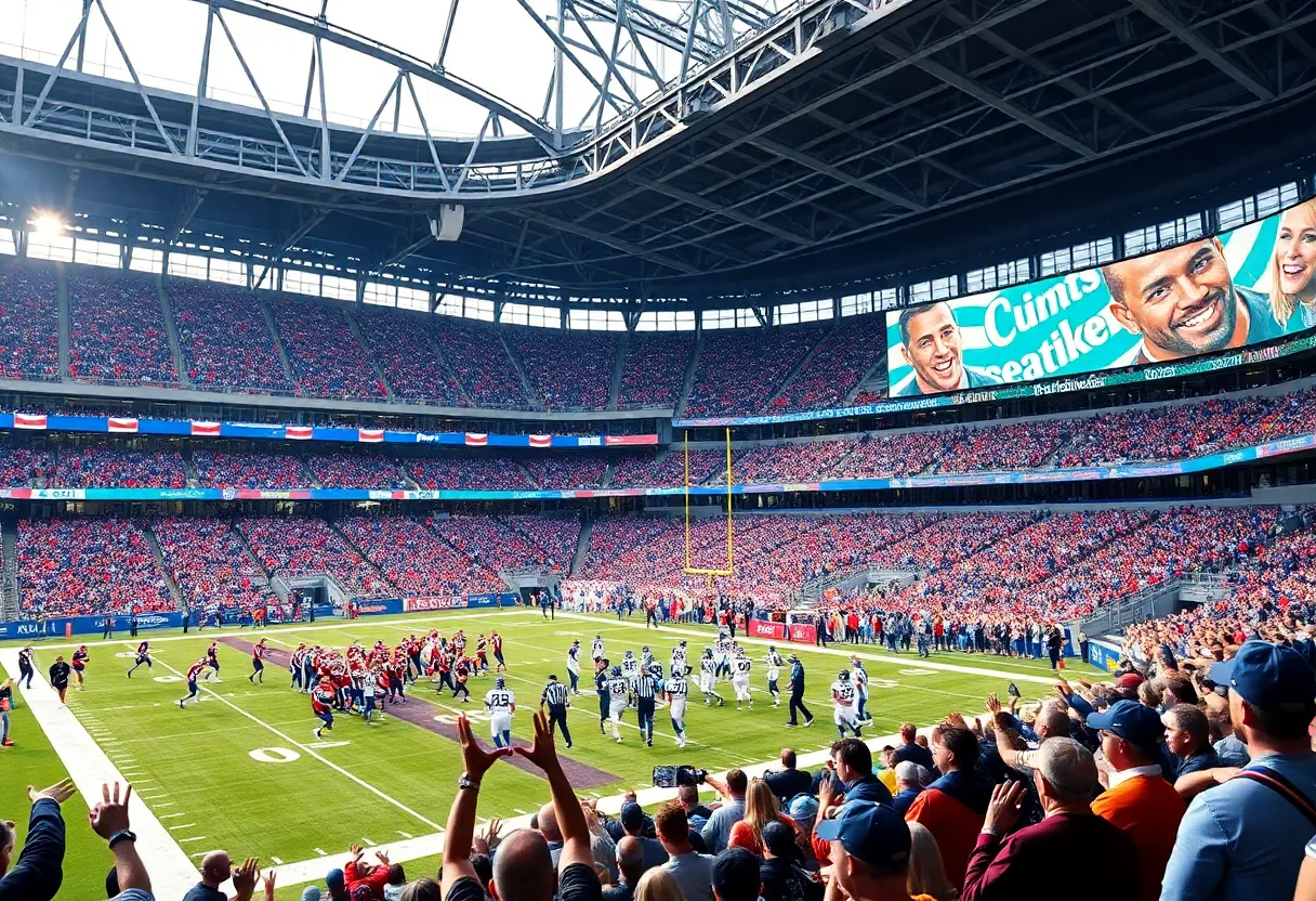 Fans cheering at Lucas Oil Stadium during an Indianapolis Colts game