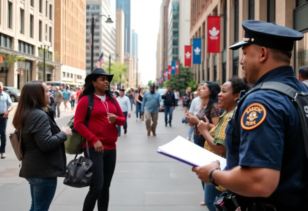 Community members discussing local issues in Indianapolis