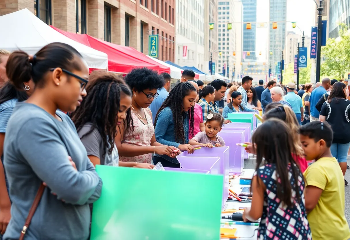 Community members enjoying free admission day events in Indianapolis.
