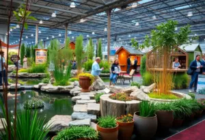 Outdoor-inspired display showcasing home improvement ideas