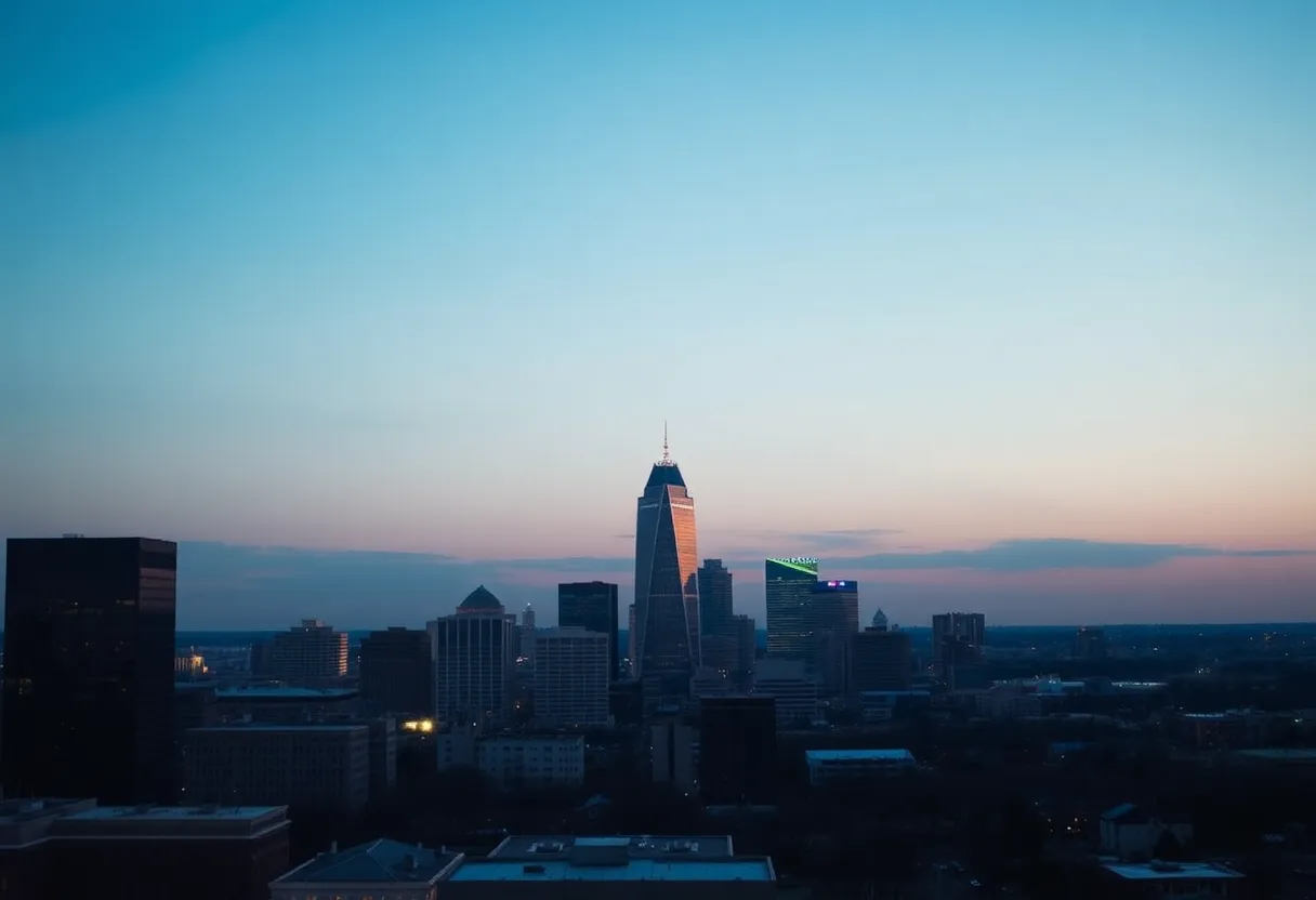 Clear sky over Indianapolis during New Year's celebration