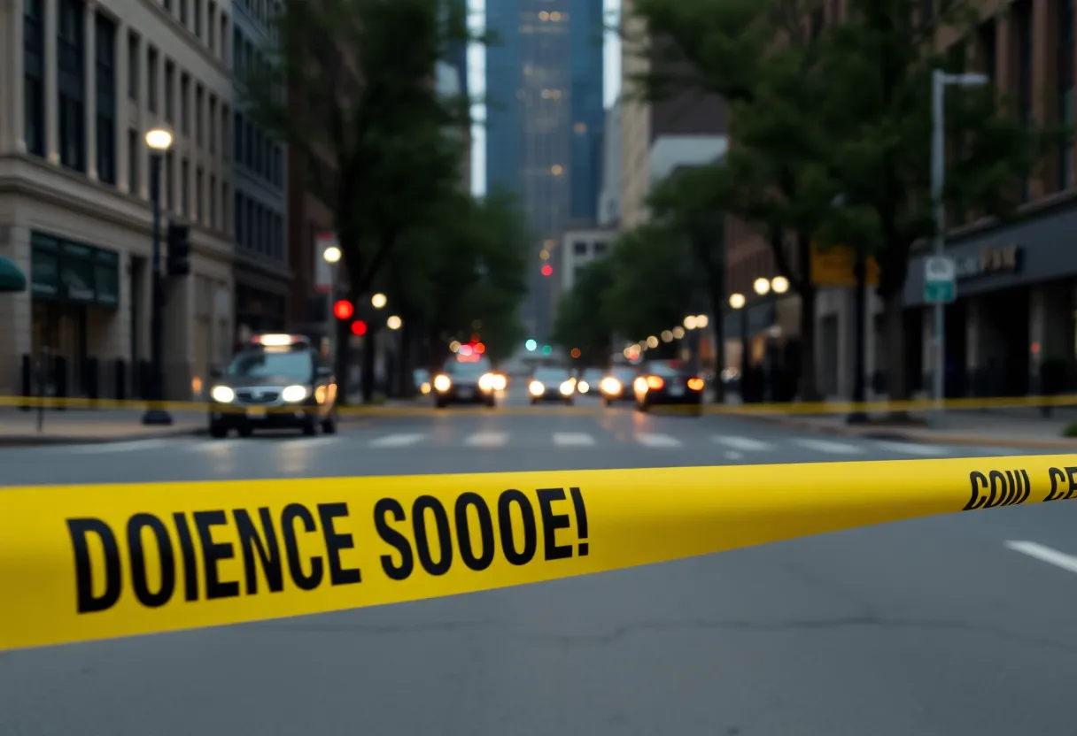 Scene of a police response to a shooting in Indianapolis