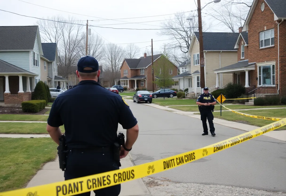 Police presence at a shooting site in Indianapolis
