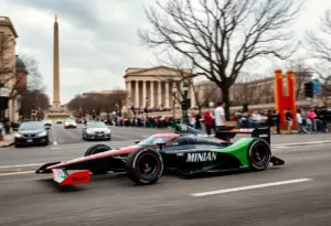 IndyCar racing through historic Washington, D.C. landmarks