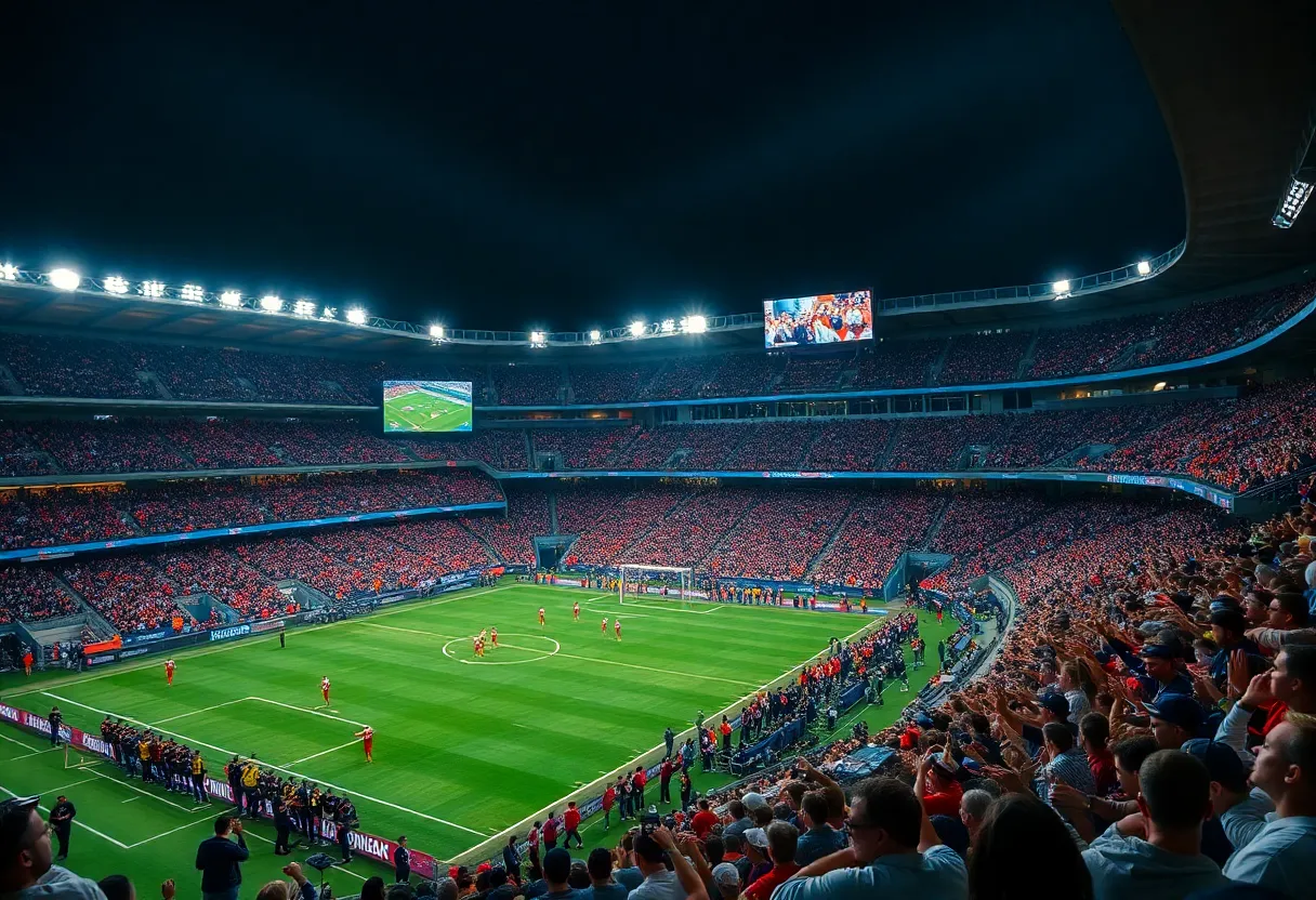 Jacksonville Jaguars fans celebrating victory in stadium