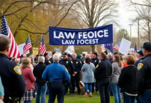 Community gathering honoring law enforcement officials