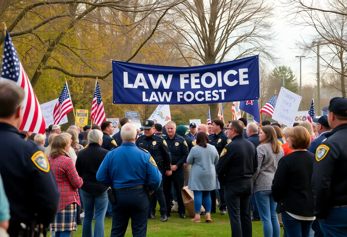 Community gathering honoring law enforcement officials
