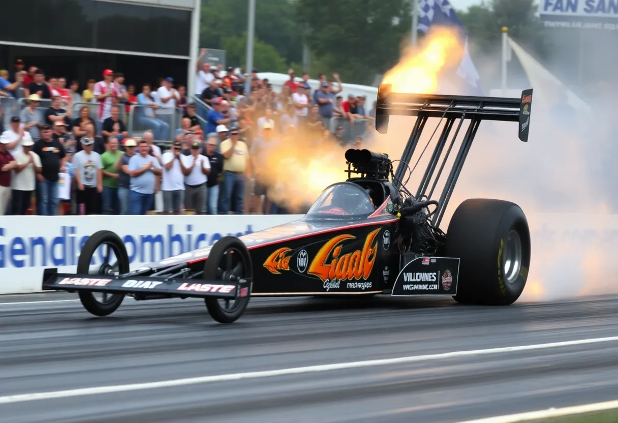 Top Fuel dragster racing at an NHRA event