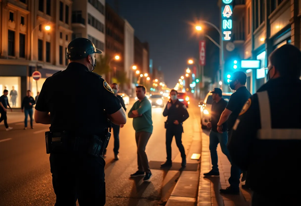 Scene of an altercation in downtown Indianapolis
