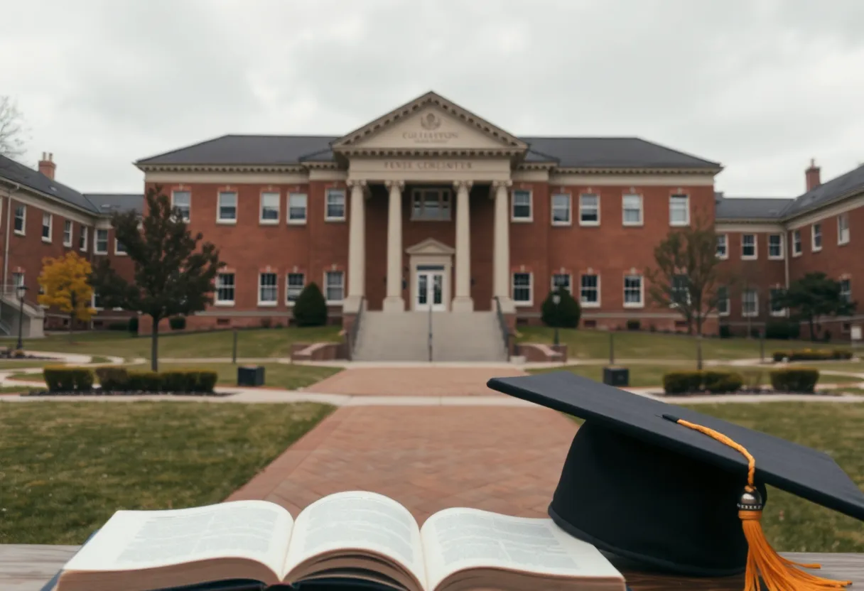 Empty college campus symbolizing the closure of Martin University.