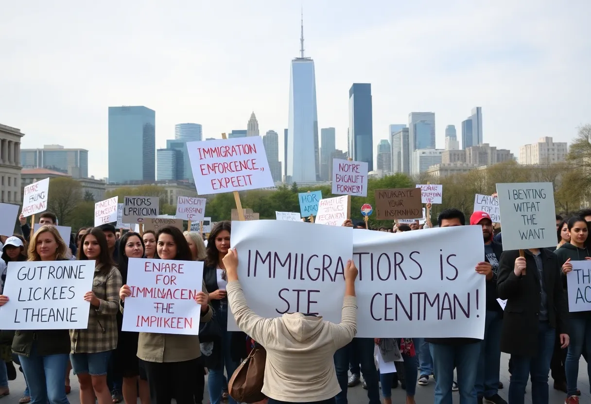 Protesters gather for the National Shutdown against ICE enforcement