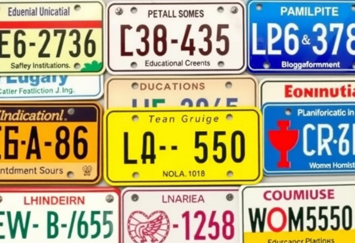 Display of Indiana's new specialty license plates