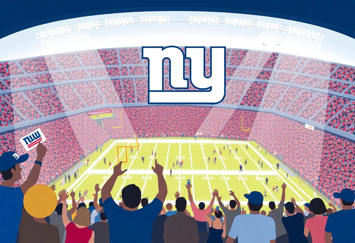 Image showing the excitement of football fans at a New York Giants game