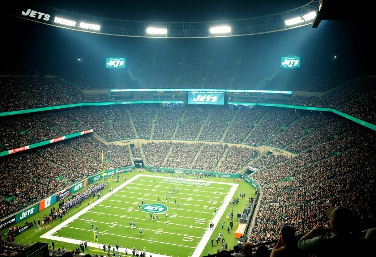 New York Jets fans at the stadium during a game