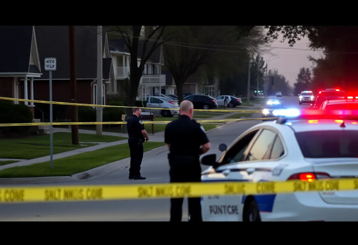 Police officers investigating a shooting scene in Indianapolis