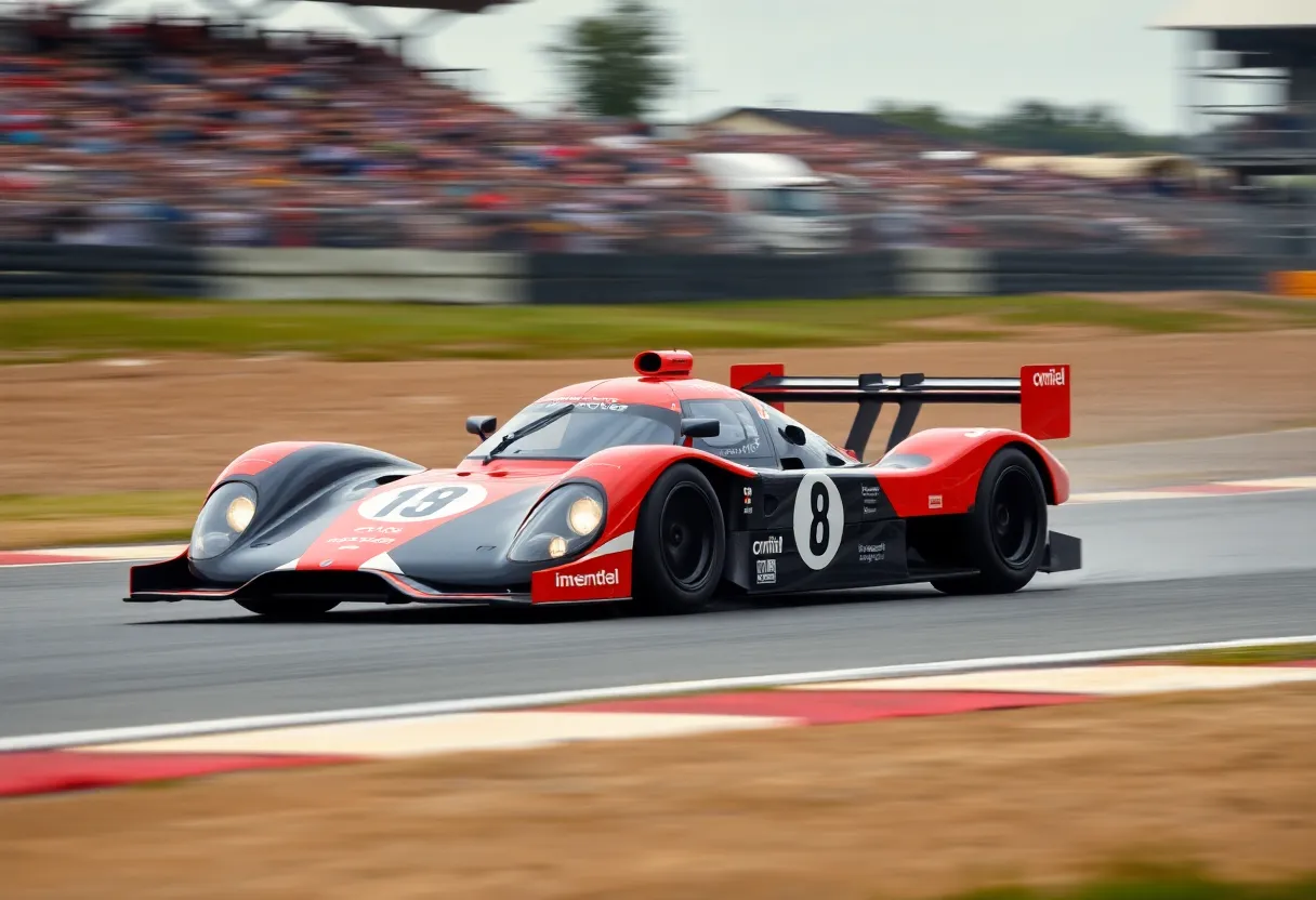 A racing car on the track symbolizing motorsport competition