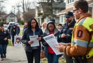 Community search effort for a missing person.