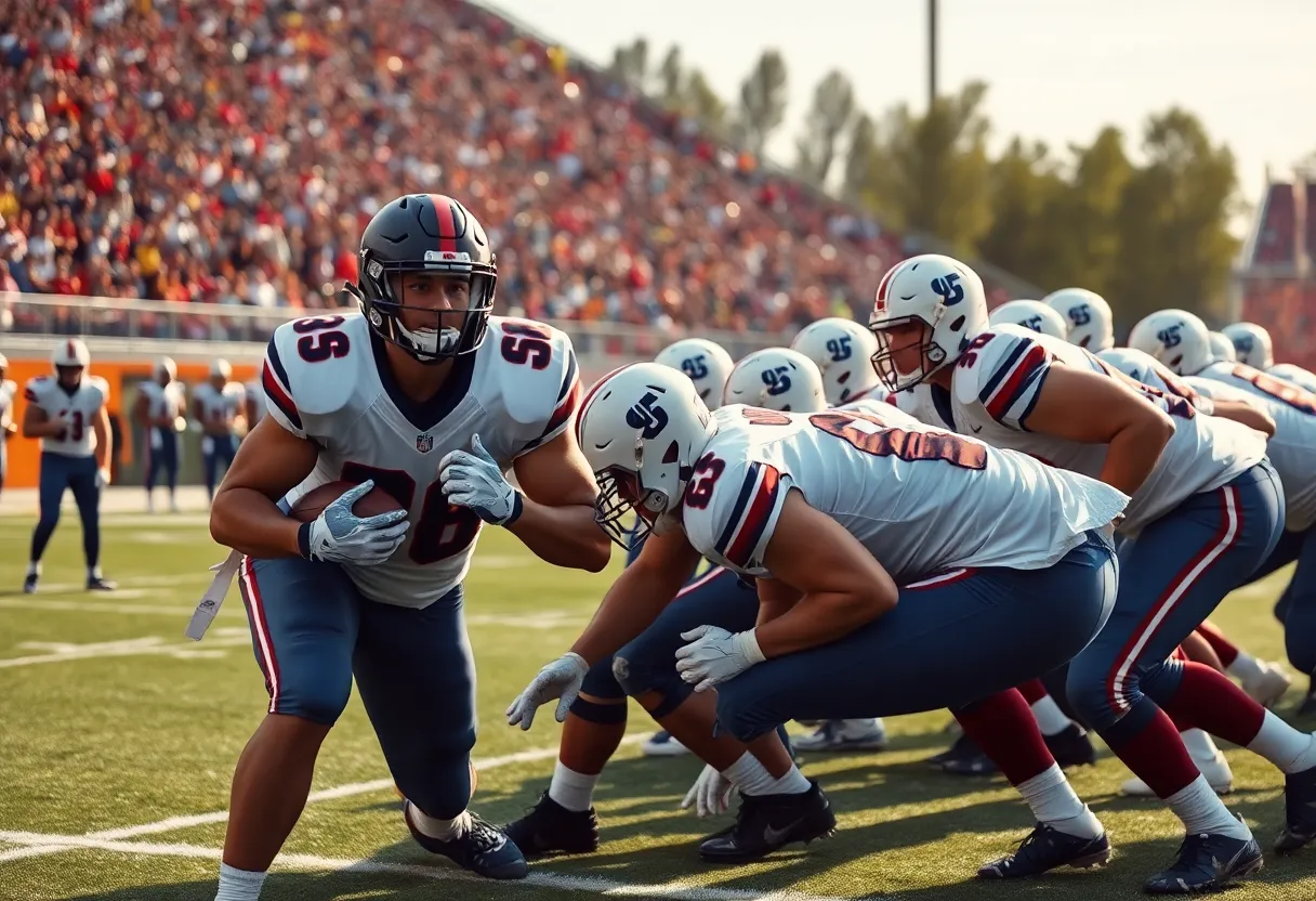 Houston Texans offensive line during a game