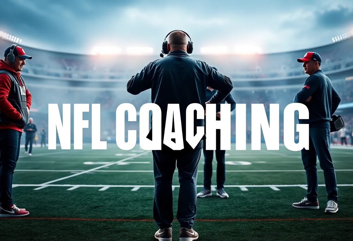 Dramatic scene of NFL coaching dynamics