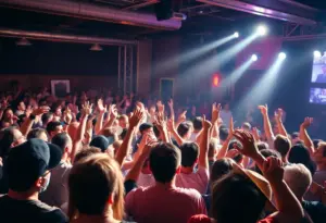 Crowd enjoying a live country music concert