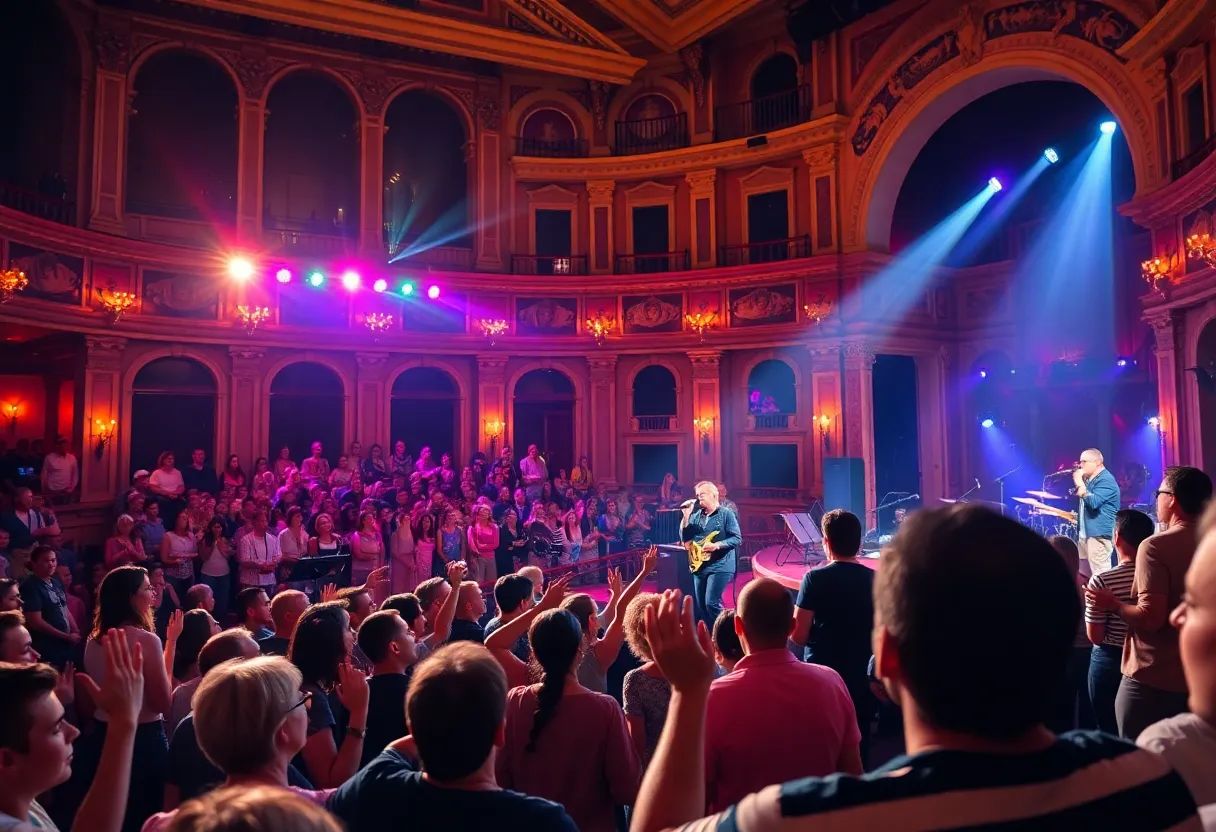 Audience enjoying the Wednesday Bleeds Tour concert at The Vogue Theatre