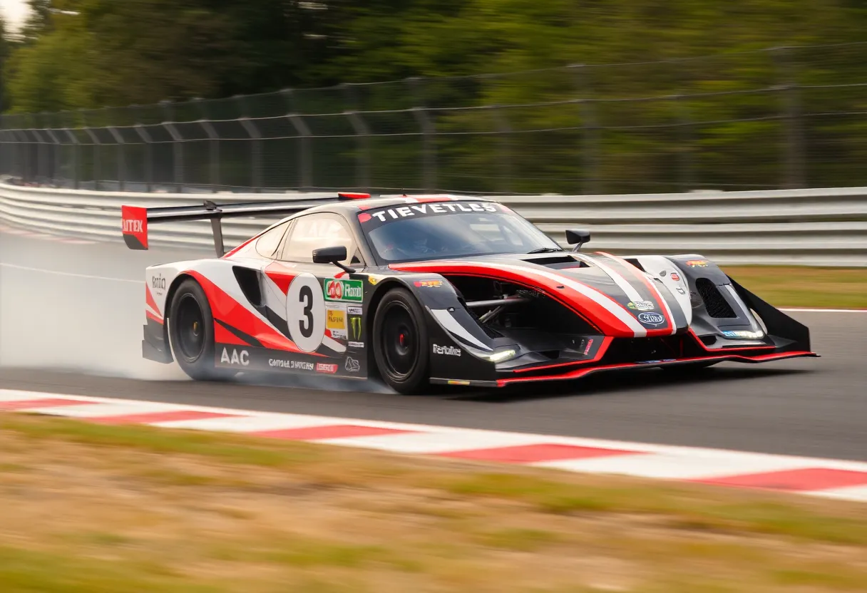 An IndyCar racing on a track, representing the spirit of competition and speed.