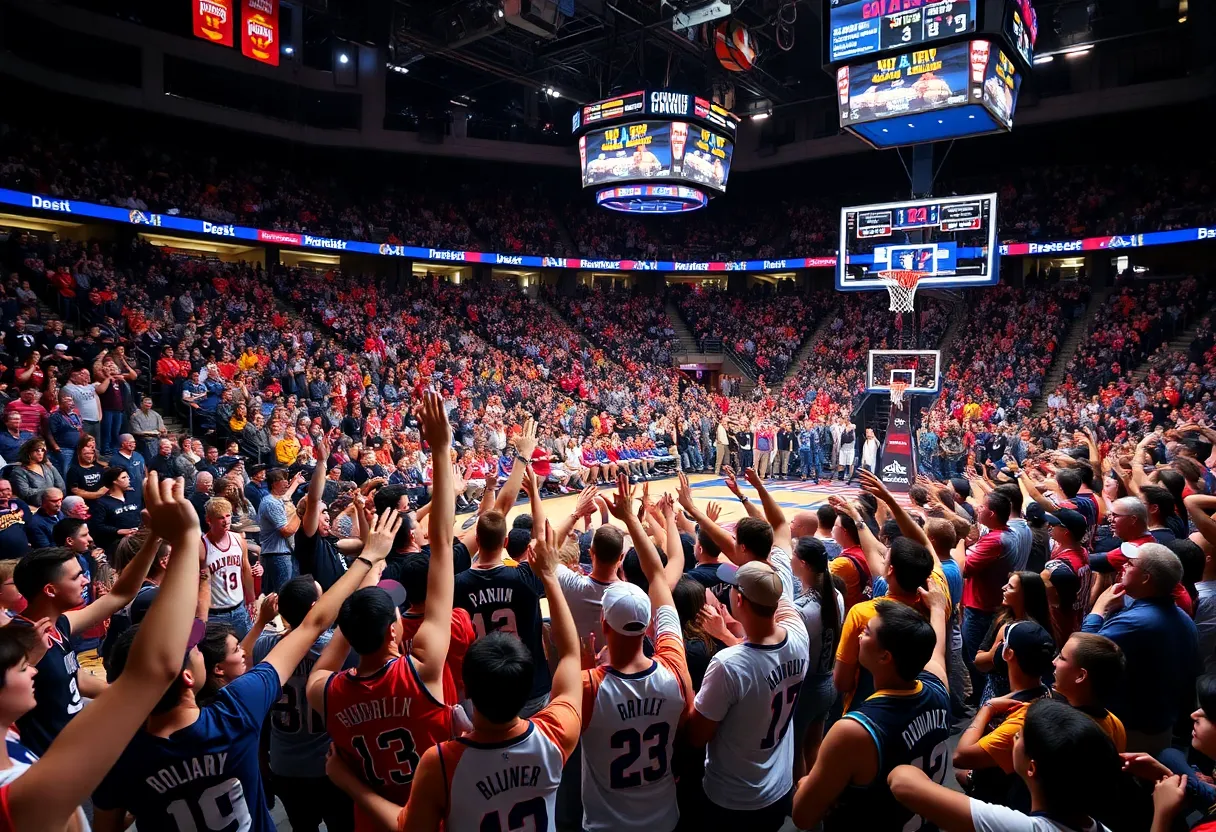 Fans celebrating Washington Wizards victory