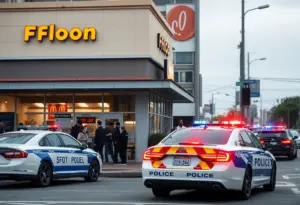 Police presence at a Burger King after an armed robbery.