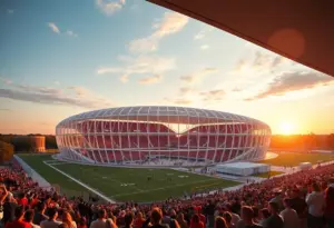 Conceptual design of a new Chicago Bears stadium in Indiana