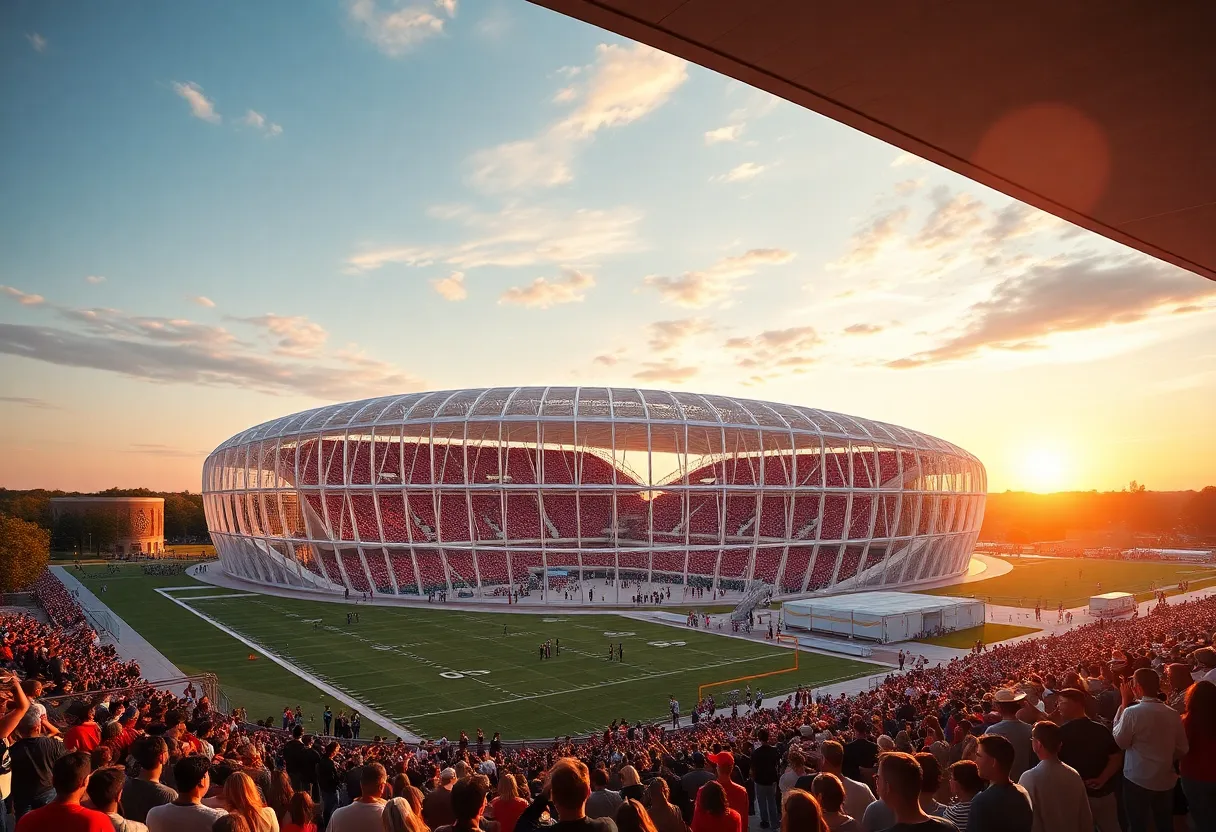 Conceptual design of a new Chicago Bears stadium in Indiana