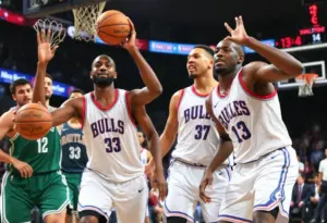 Clippers and Pacers basketball teams in action on the court