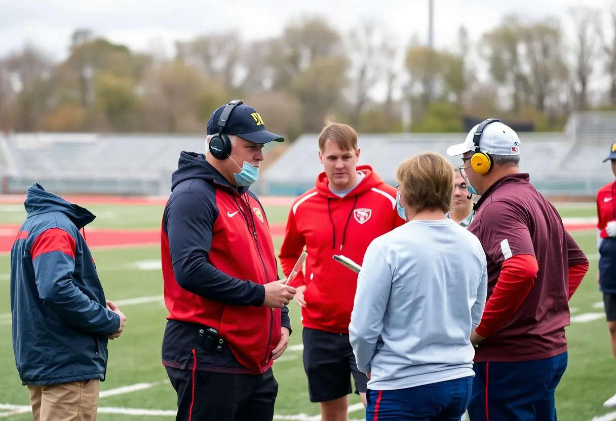 Indianapolis Colts coaching staff strategizing on the field